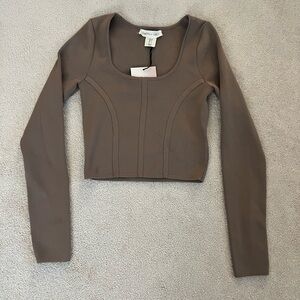 Naked Wardrobe Brown Fitted Bodysuit